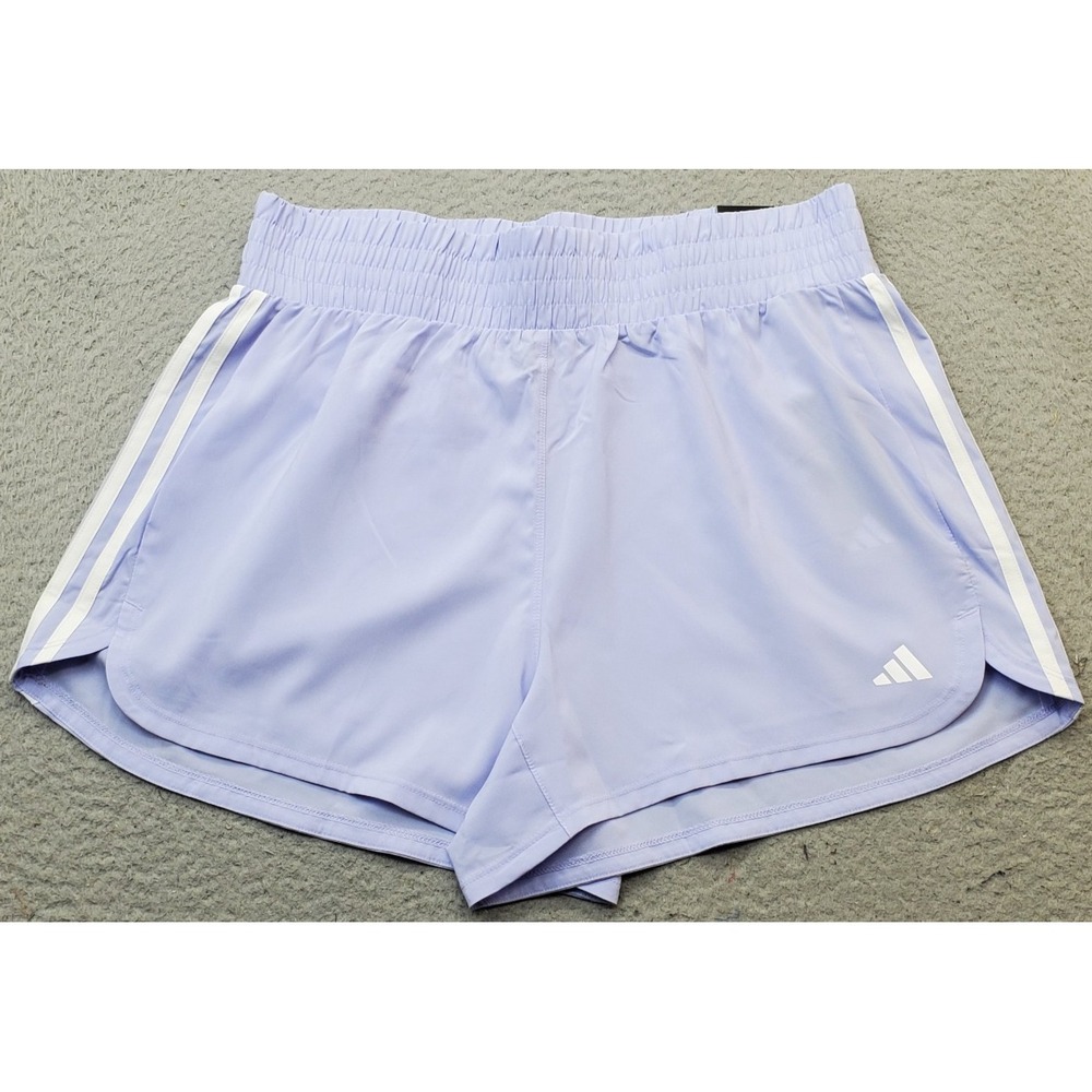 Adidas Training Pacer Shorts Womens XL Purple 3-Stripes Elastic Waist‎ JD2298